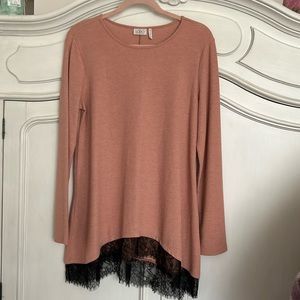 LOGO waffle weave tunic